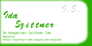 ida szittner business card